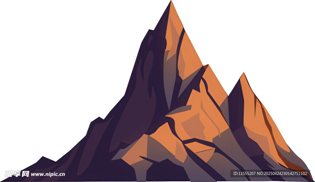 雄伟山峰插画