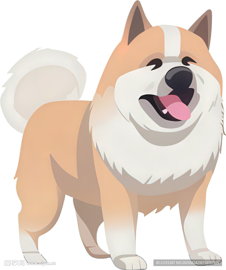 可爱站立秋田犬