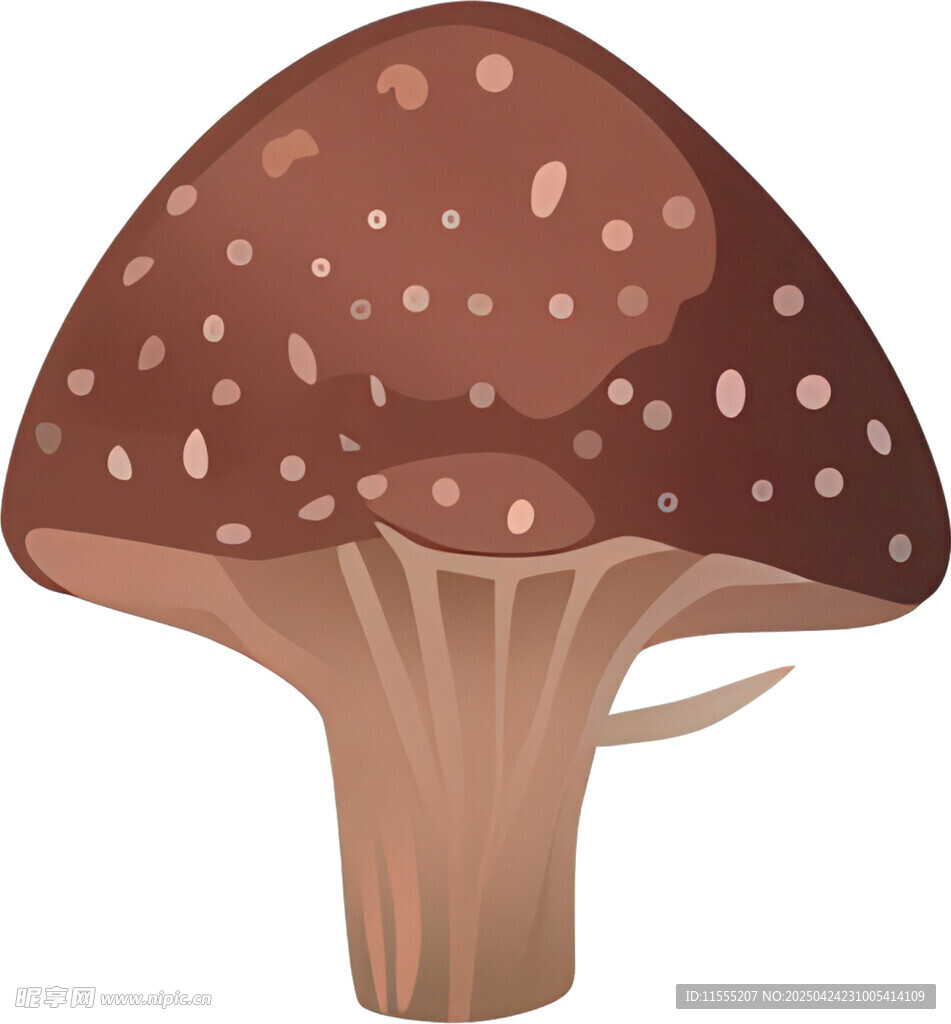 卡通棕色蘑菇插画