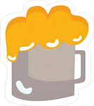 满溢泡沫的啤酒杯