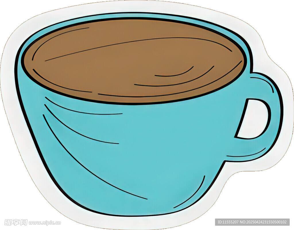蓝色咖啡杯插画