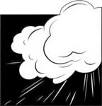 黑白风格暴雨云团插画