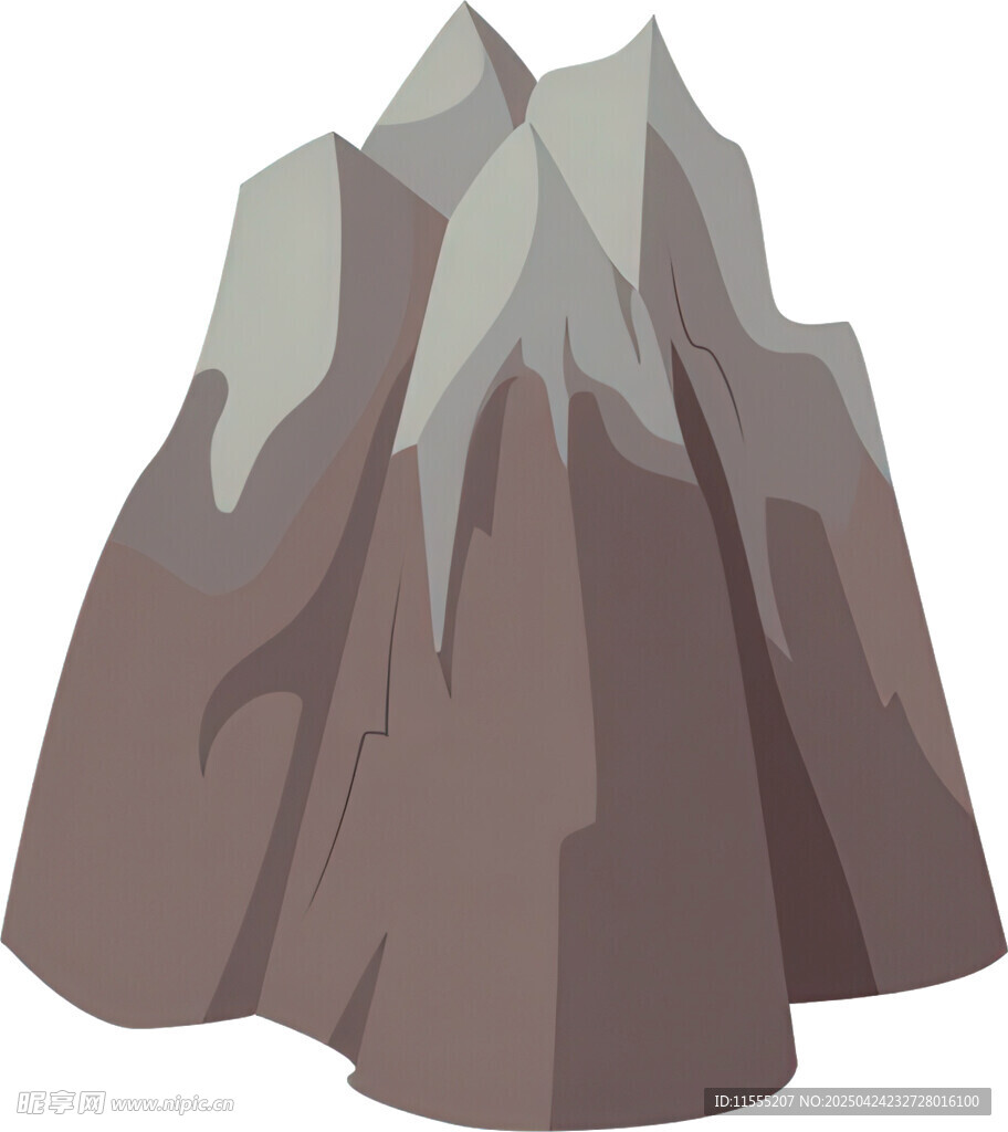 卡通风格的巍峨山峰
