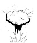 爆炸云朵卡通插画