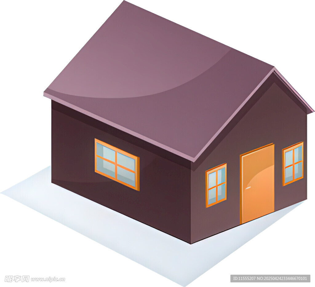 紫色小屋立体图标