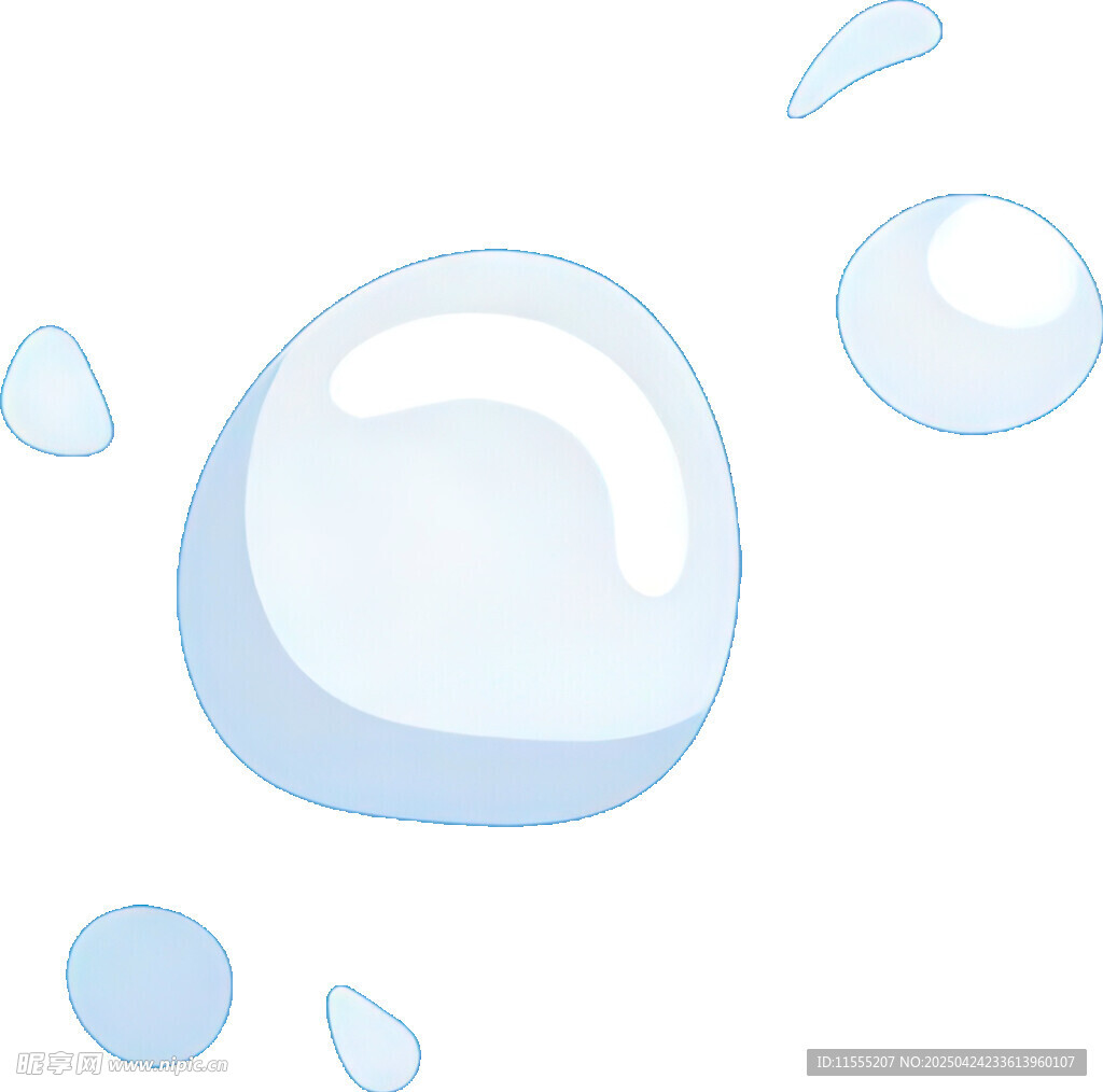 蓝色透明泡泡插画