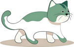 绿白相间的可爱猫咪