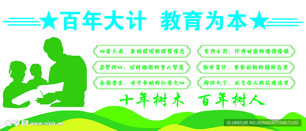 百年大计教育为本宣传图