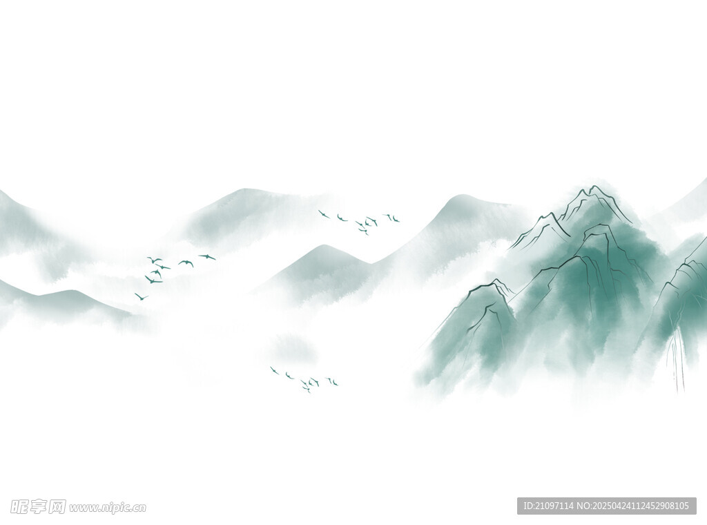 水墨山