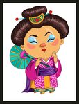 可爱古风少女持扇图