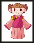 穿传统服饰的可爱小女孩