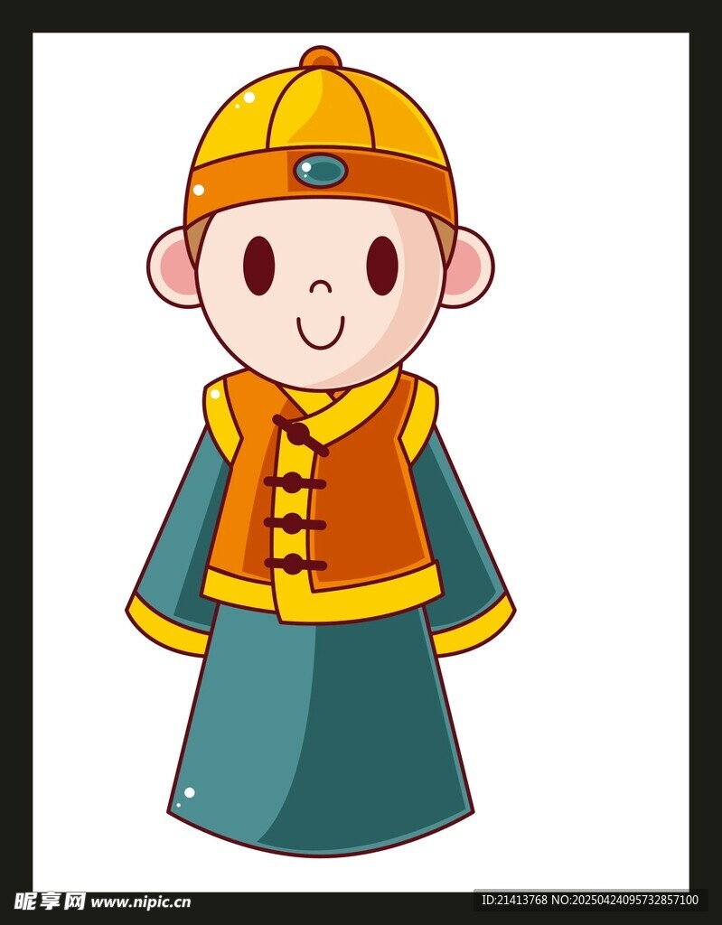 清朝服饰卡通小男孩
