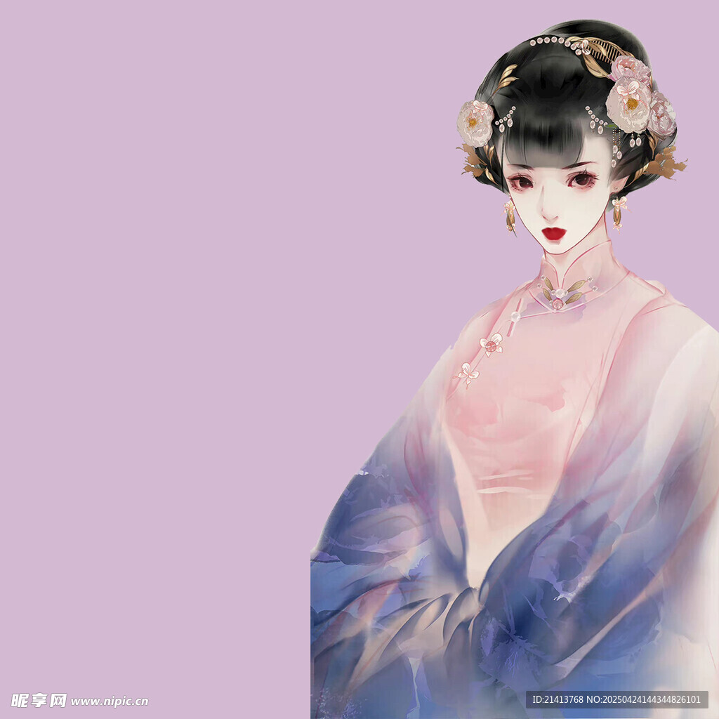 古风佳人华服扮相