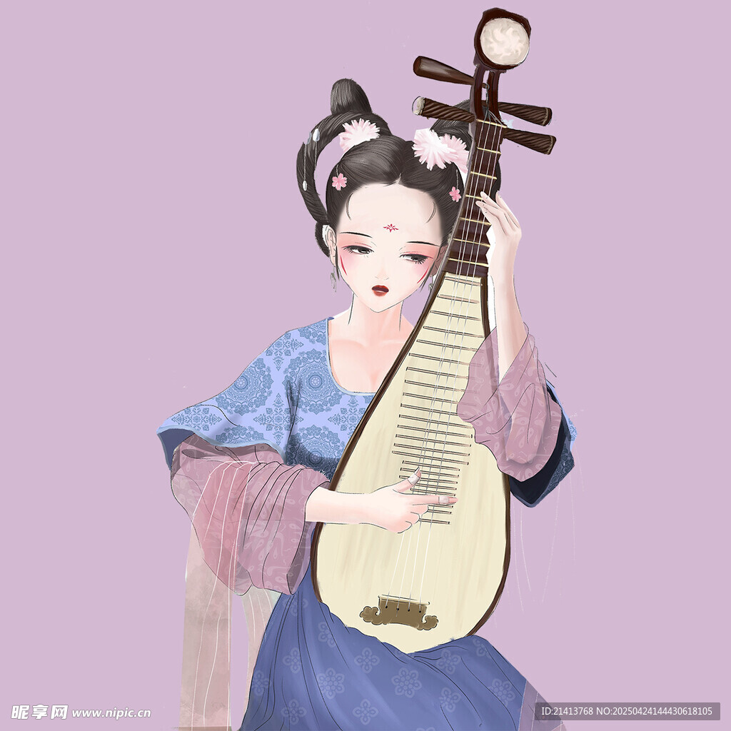 古典女子优雅弹奏琵琶