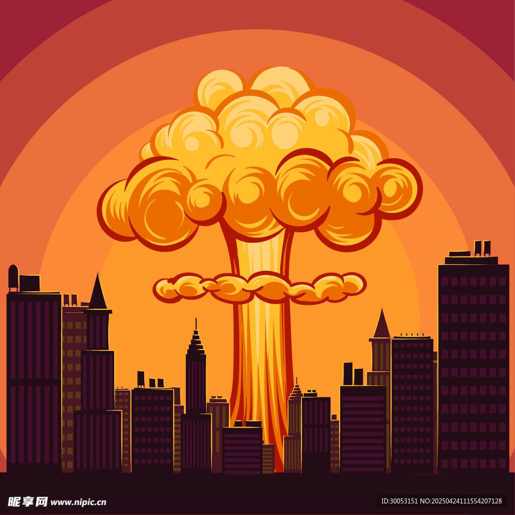 城市上空的核爆蘑菇云