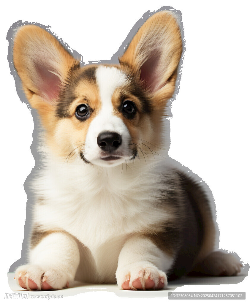 可爱柯基犬趴卧姿态