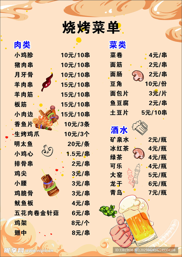 烧烤菜单