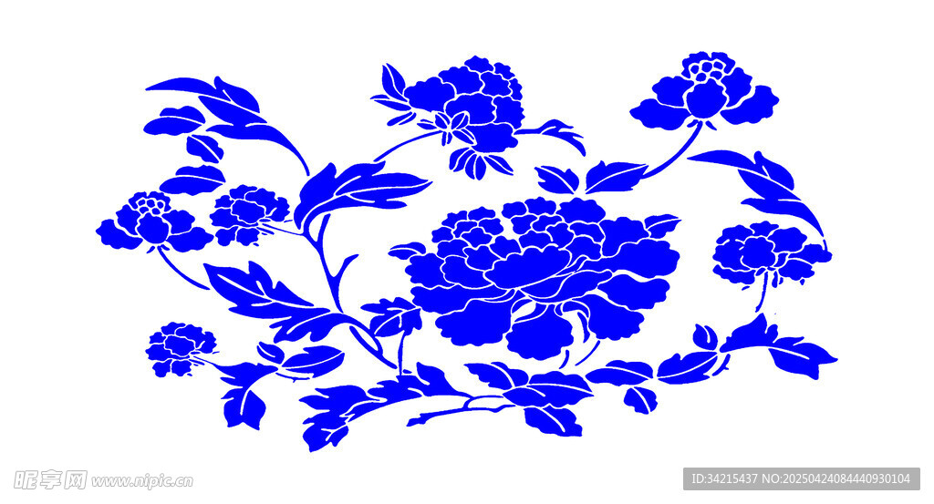 青花瓷花卉图案设计元素
