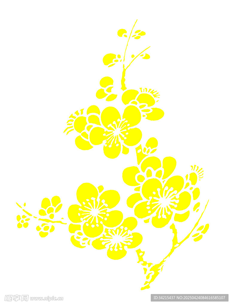 黄色梅花图案设计元素