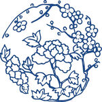 中式花卉圆形图案设计