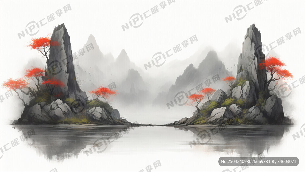 画面中前景是大小不一、形态各异