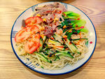 美味鲜虾肉丝拌面