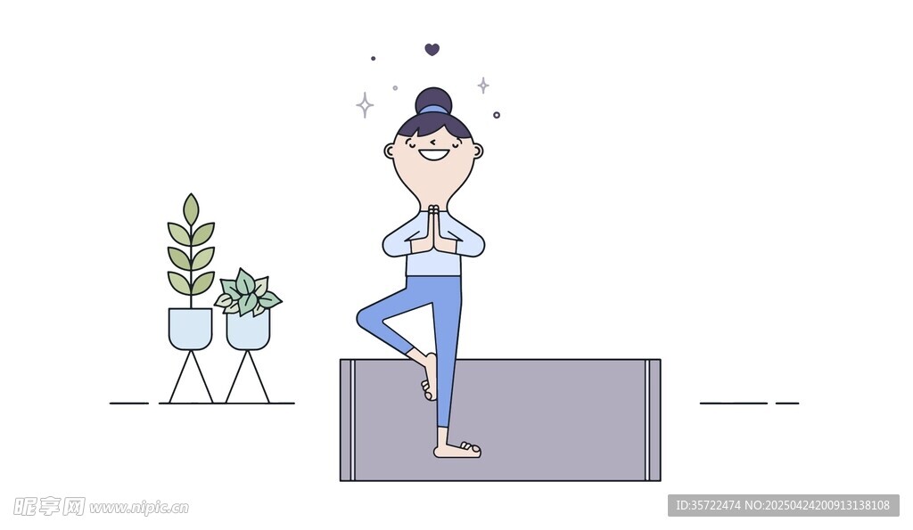 思考的年轻人与绿植相伴