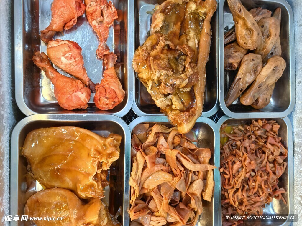 多样美味熟食展示