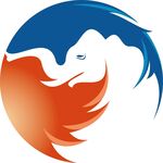 蓝红双色马头标志图案