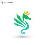 绿色海马标志设计