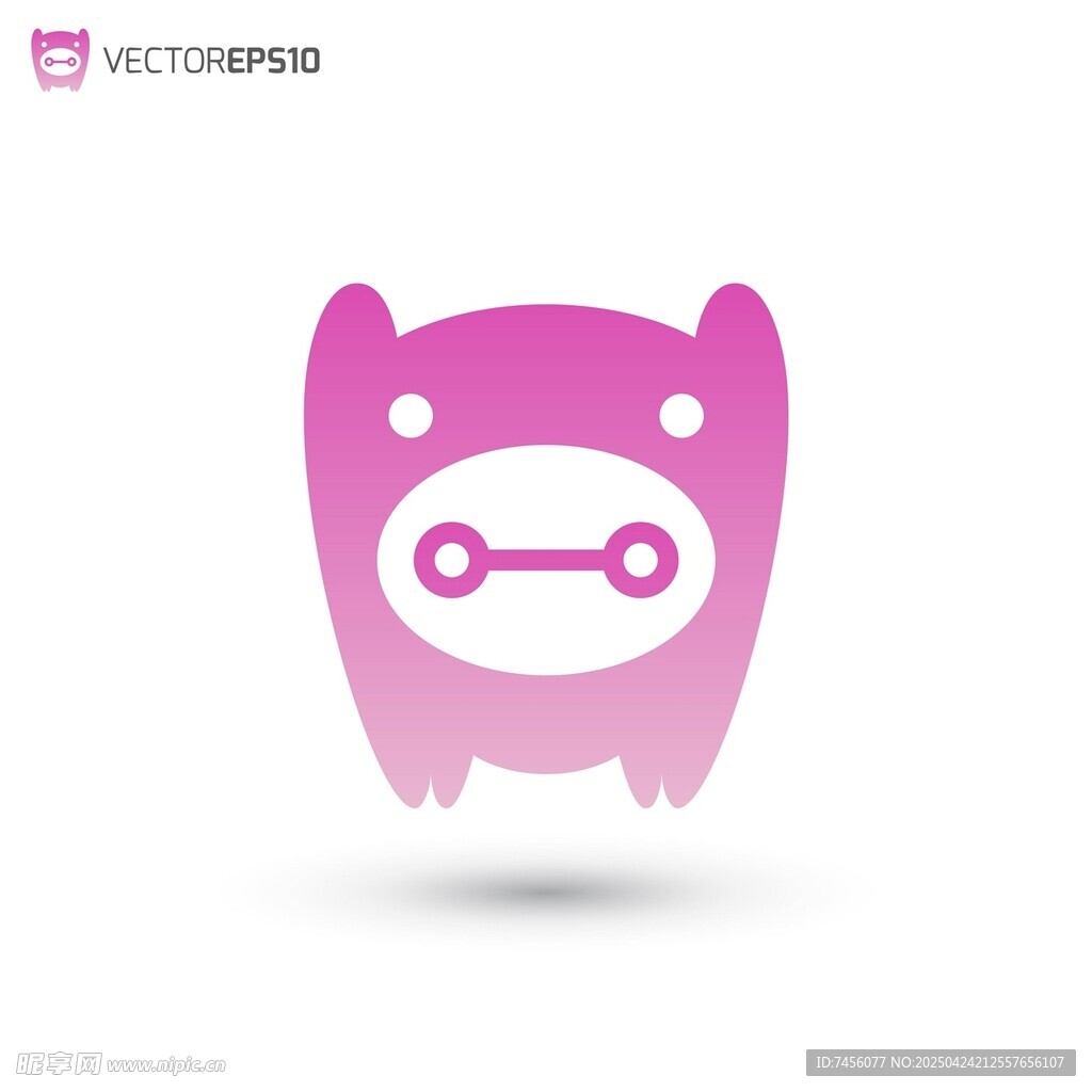 粉色卡通小猪图标设计