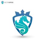 海马盾牌标志设计