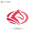 红色骏马创意标志设计