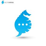 蓝色海马对话气泡标志