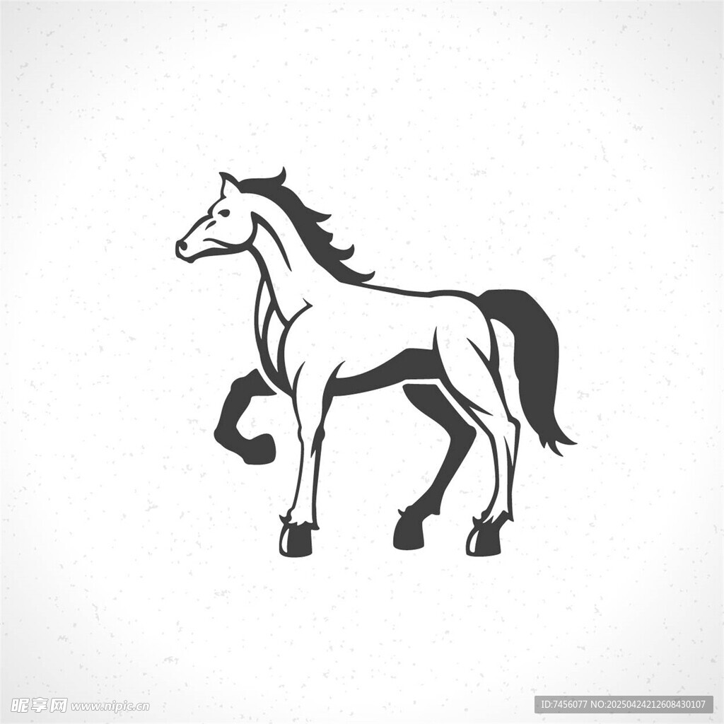 简约风格站立骏马图案