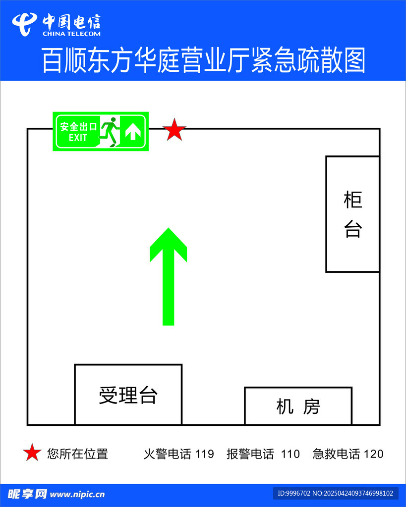 营业厅疏散设备布局示意图