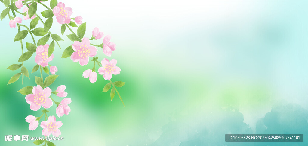 花枝绽放清新背景