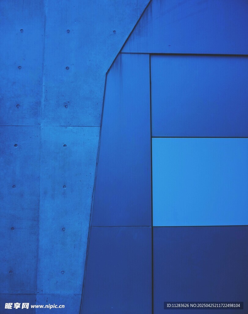 蓝色几何抽象建筑背景