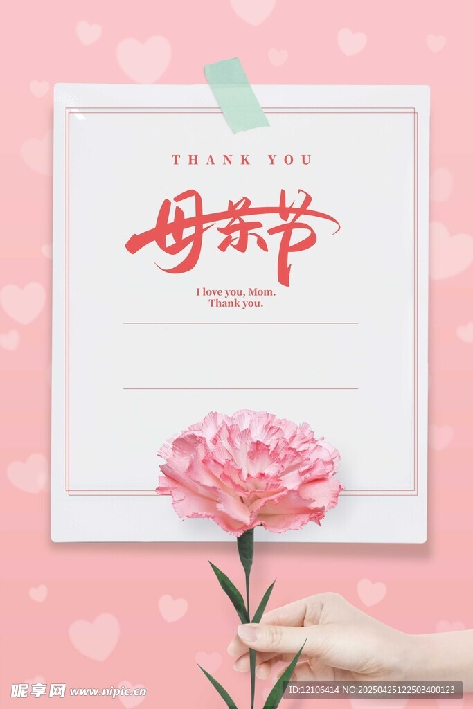 母亲节康乃馨温馨画面