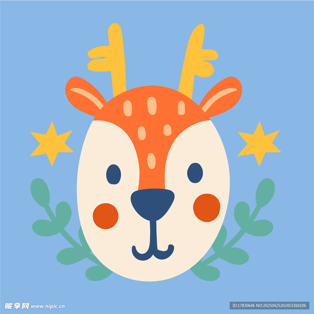 可爱小鹿插画