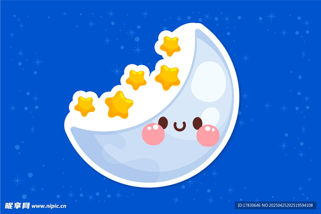 可爱月亮星星卡通形象