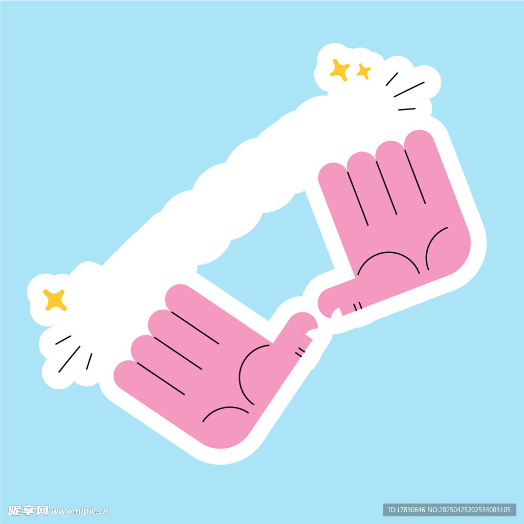 可爱双手比心卡通图案