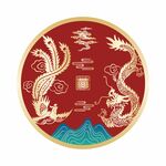 龙凤圆形图案