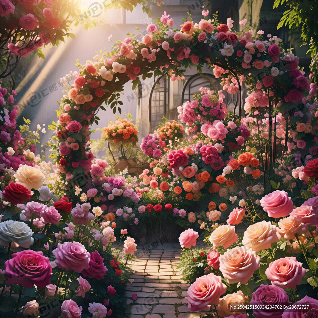 波浪形结构布满月季花