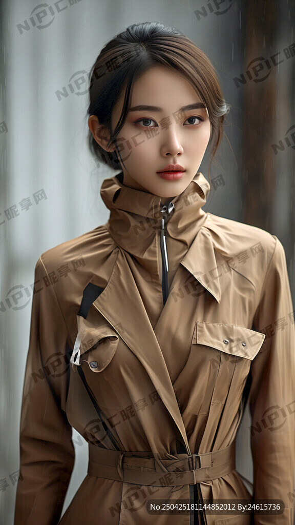 防尘服美女客服图片