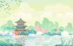 水墨山水插画