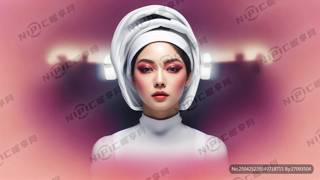 美容美发人物渐变背景图片