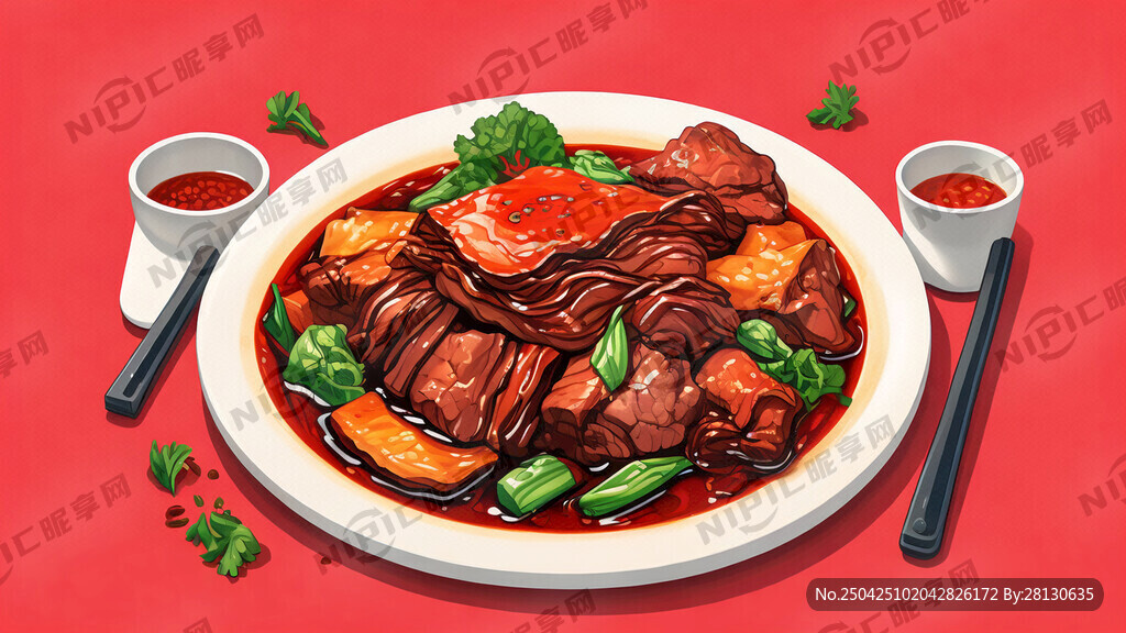 目的美团外卖快餐海报；主题红烧