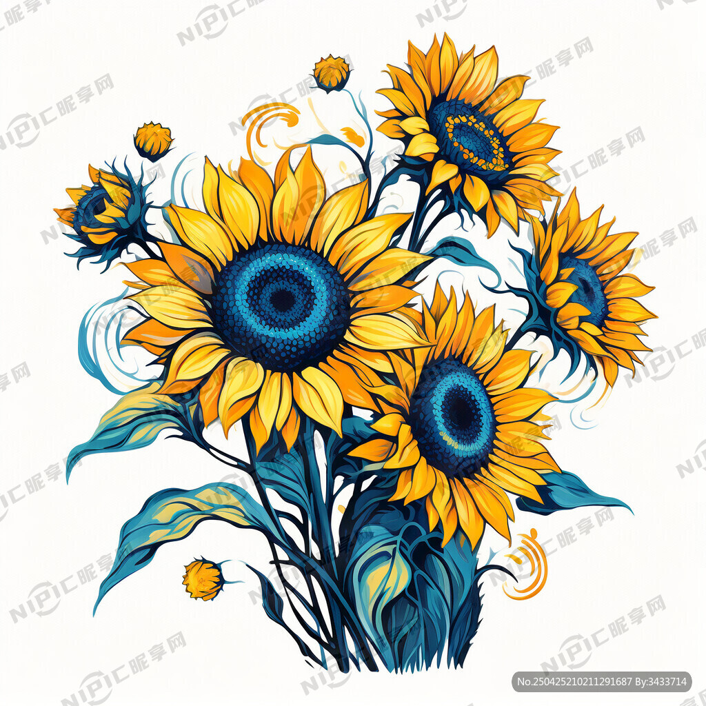 梵高向日葵矢量图格式