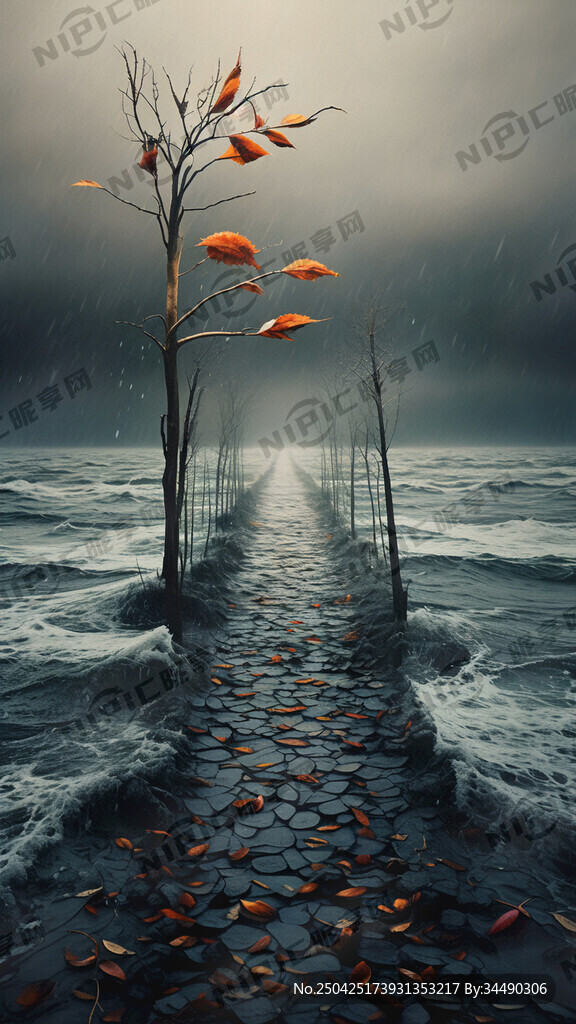 秋日的海洋 秋天的水
